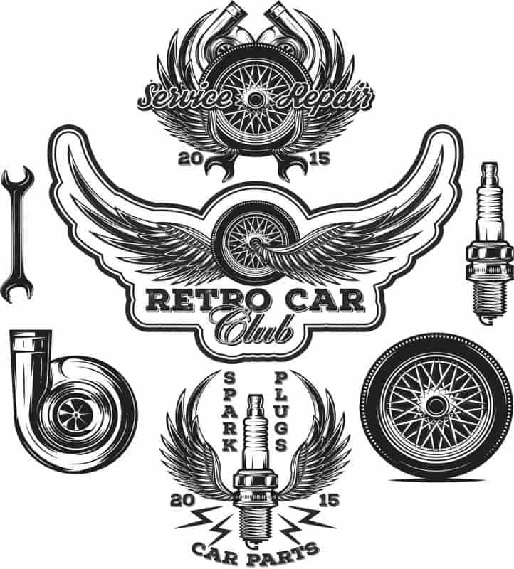 Auto Repair Stickers Free Vector Free Vectors
