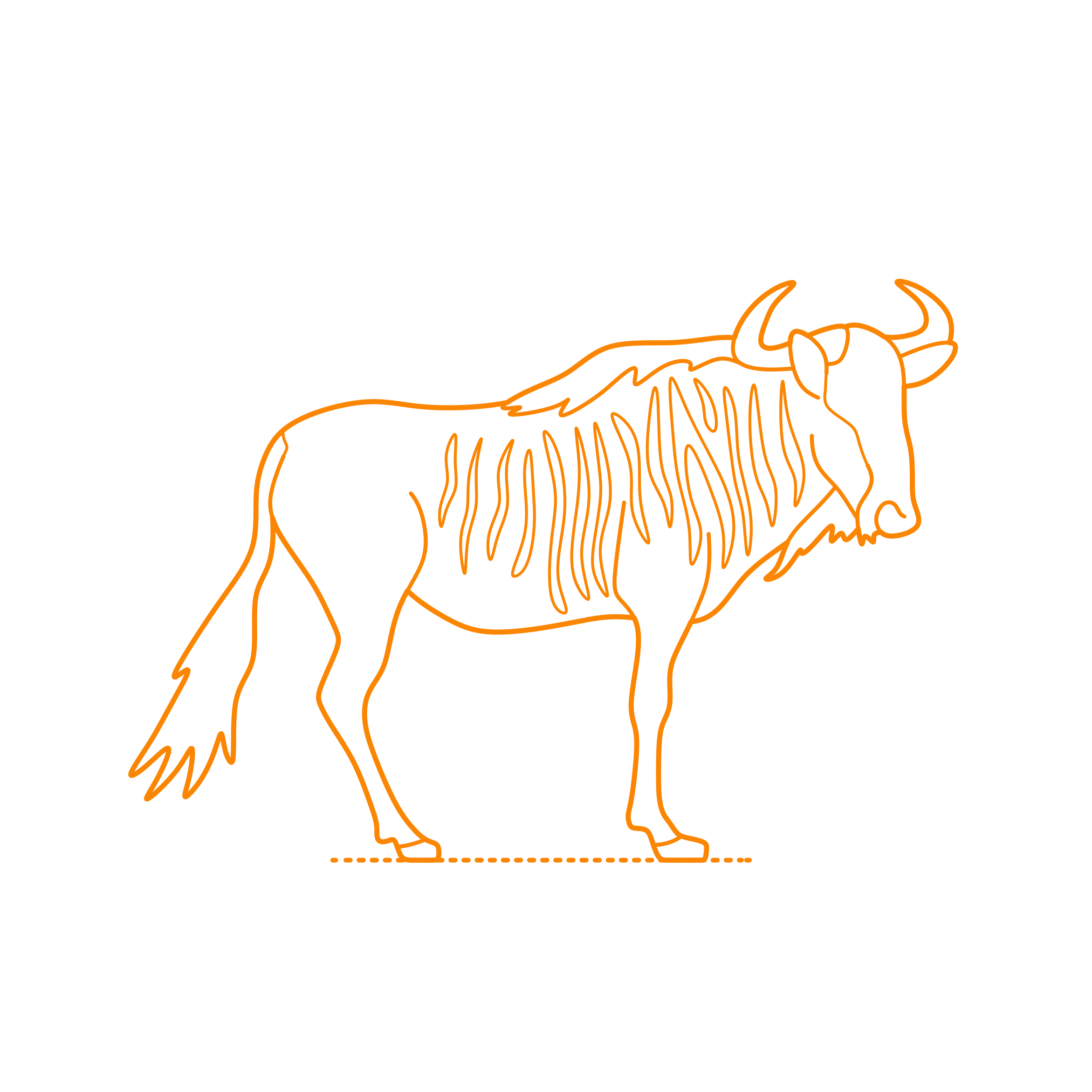Animals Antelopes Blue Wildebeestline Tracing Svg Vector Free Vectors