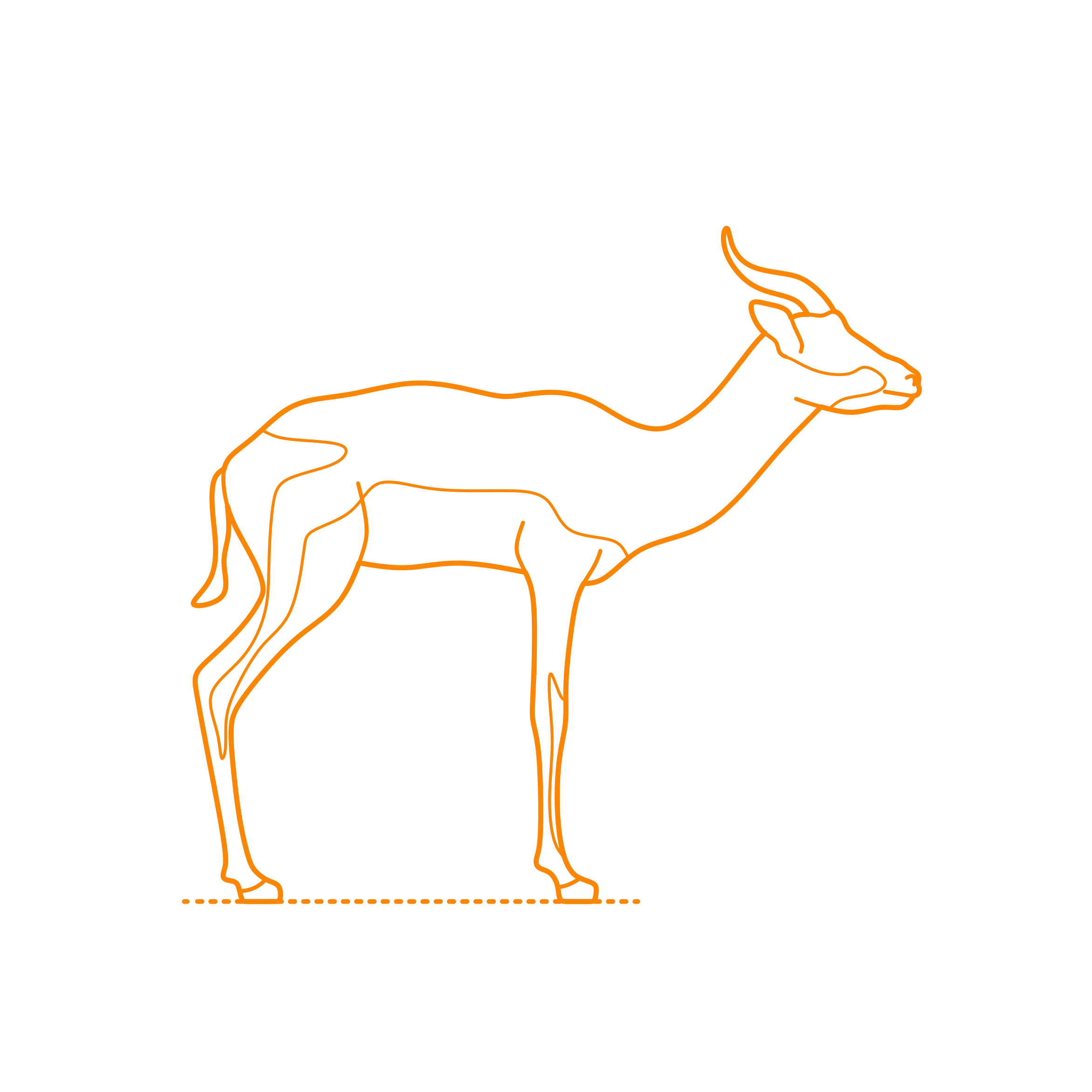 Animals Antelopes Dama Gazelleline Tracing Svg Vector Free Vectors