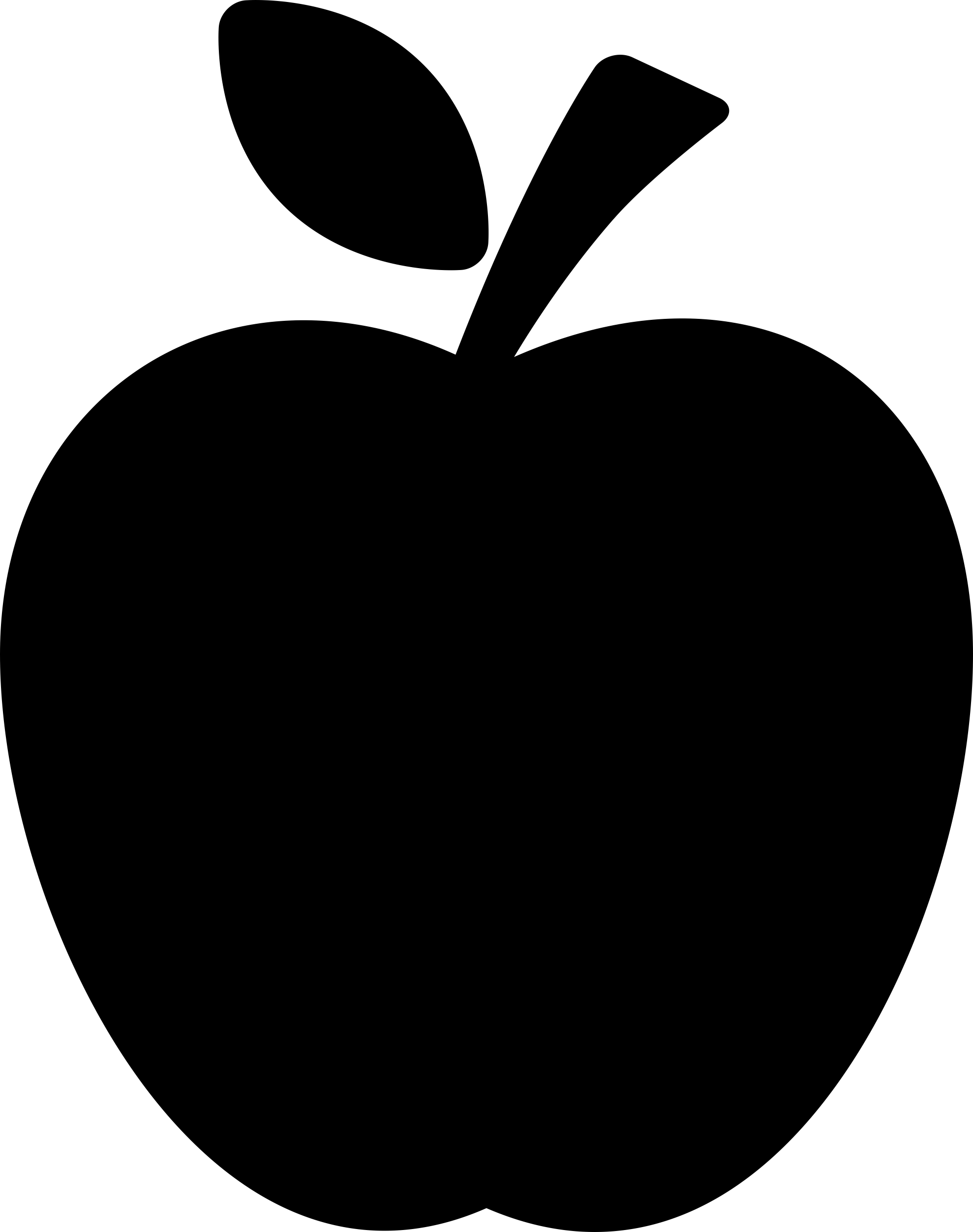 Apple Black Silhouette With A Leaf Craft Design Svg File Free Vectors