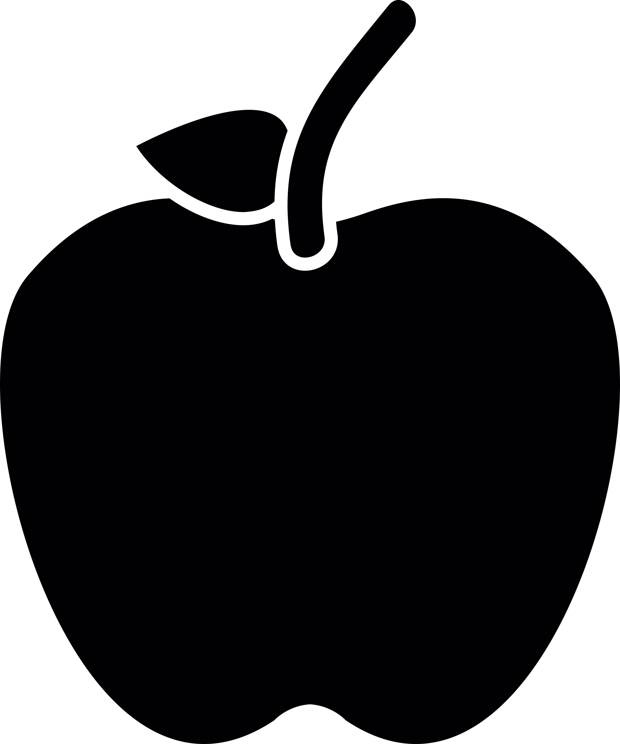Apple With Stem And Leaf Outline Drawing Svg Vector Free Vectors