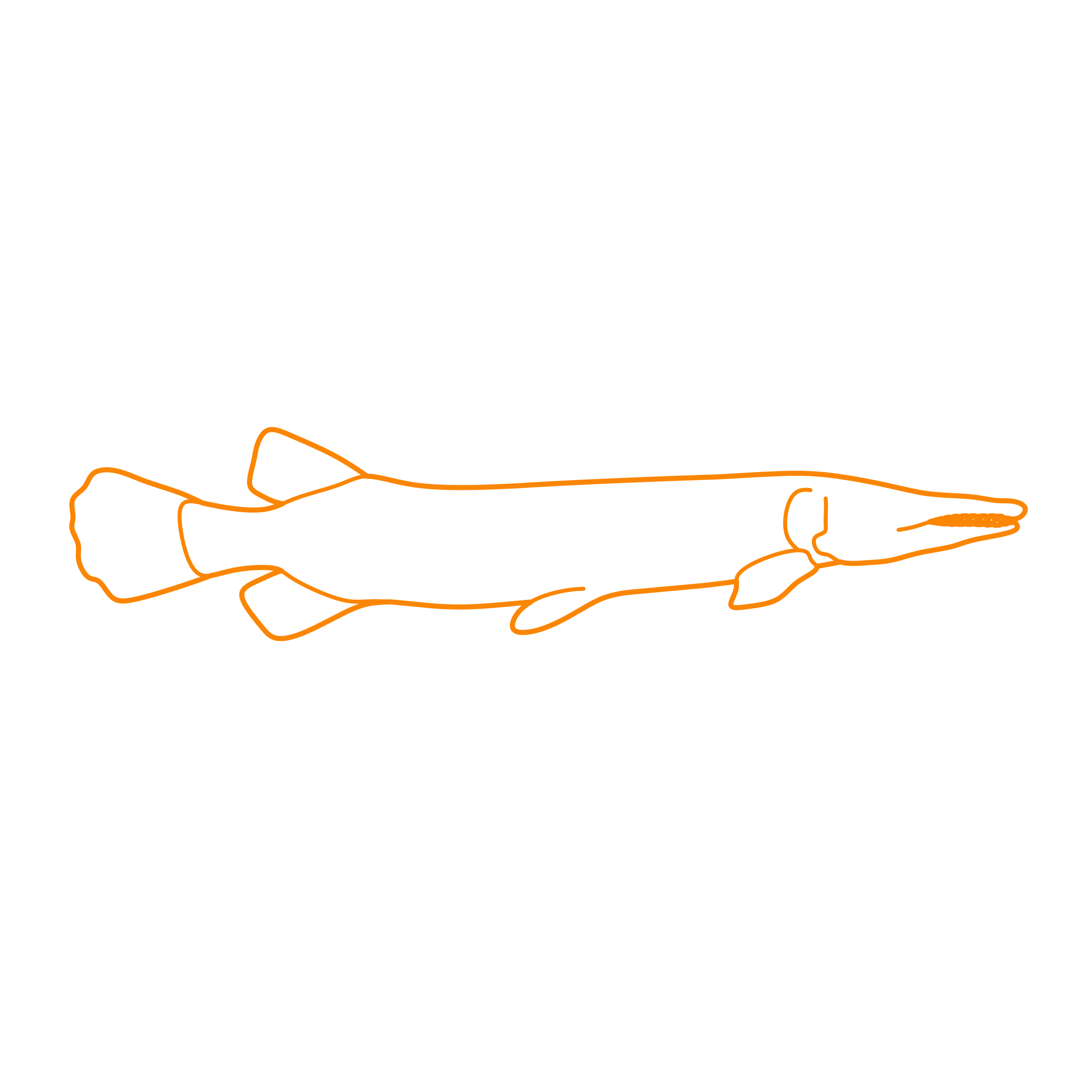 Animals Freshwater Fish Alligator Gar Line Art Svg Vector Free Vectors