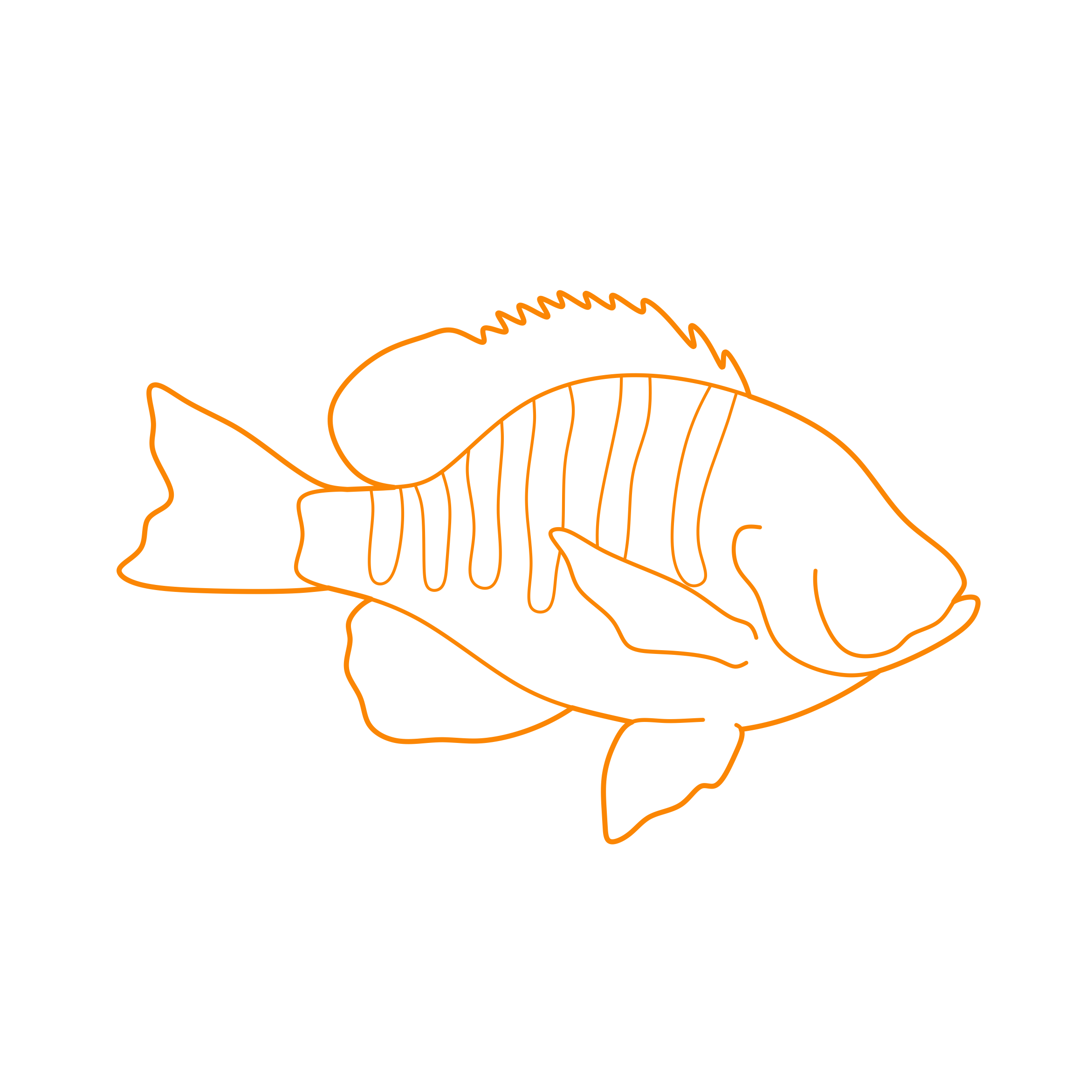 Animals Freshwater Fish Bluegill Drawing Svg Vector Free Vectors