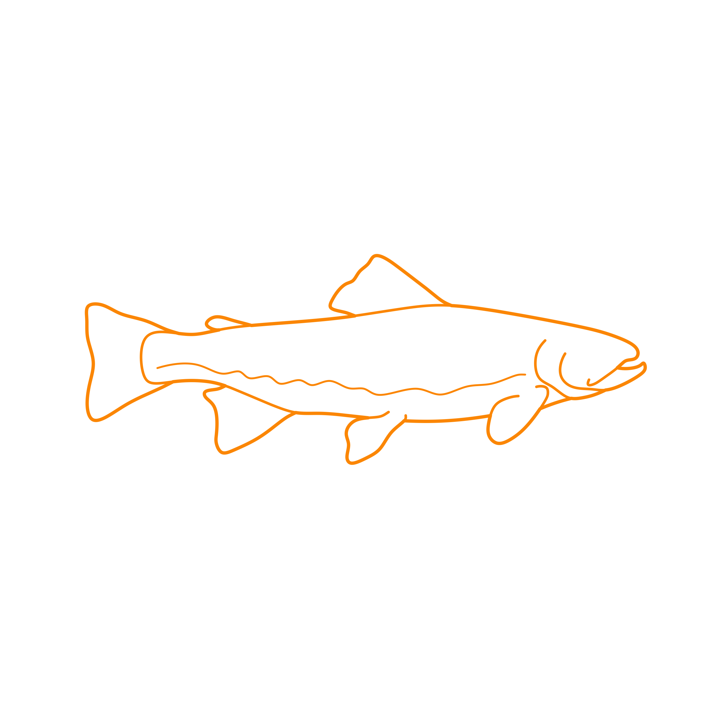 Animals Freshwater Fish Brook Trout Line Tracing Svg Vector Free Vectors