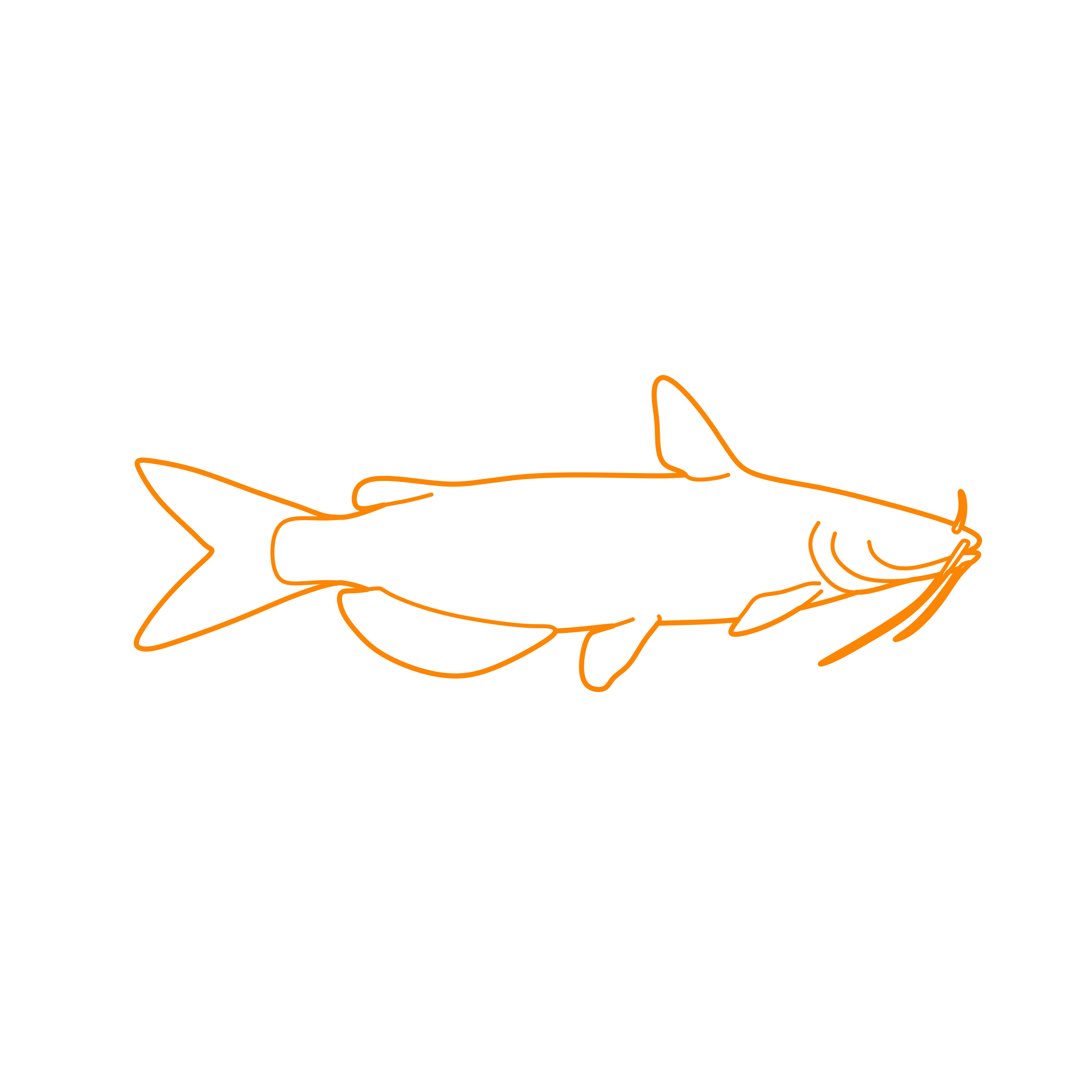 Animals Freshwater Fish Channel Catfish Outline Svg Vector Free Vectors