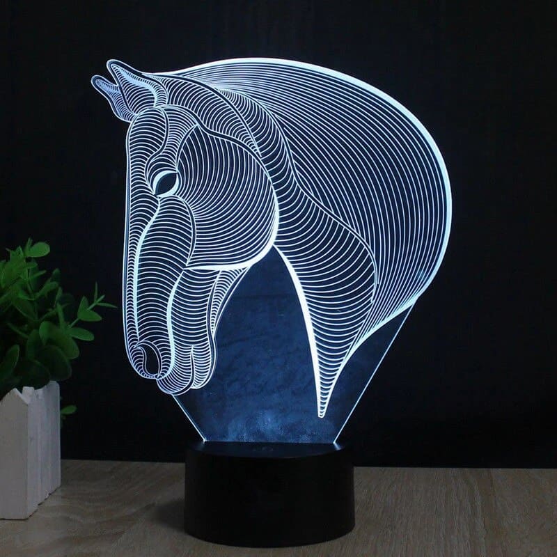 Visualization Night Light Horse Head Table Lamp Free Vector Free Vectors