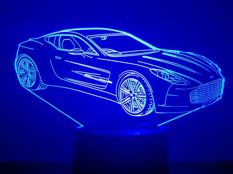 Aston Martin One 77 Car Laser Engraved Illusion Lamp Free Vector Free Vectors