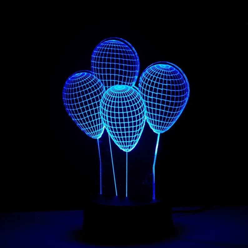 Balloons Acrylic Led Lamp Laser Engraved Free Vector Free Vectors