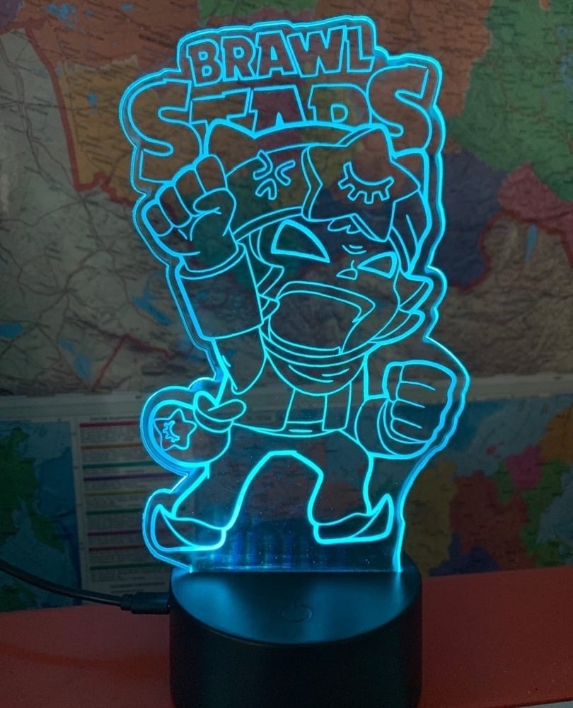 Brawl Stars 3D Illusion Lamp Laser Engraved Free Vector Free Vectors