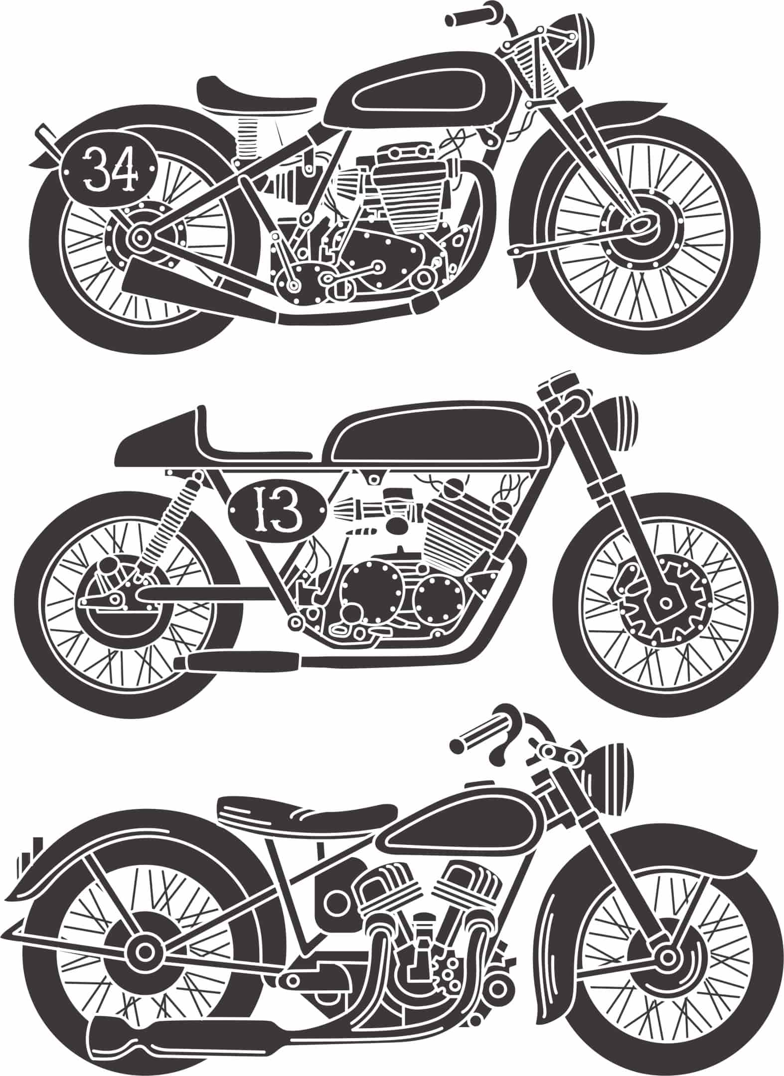 Vintage Motorcycle Stickers Set Free Vector Free Vectors