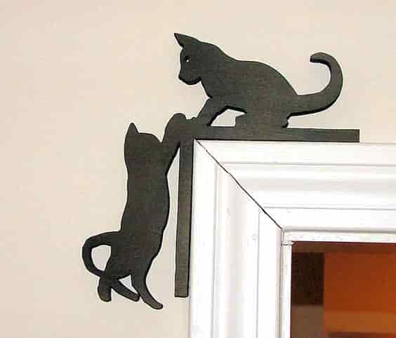 Cute Kitten Silhouette Door Topper Free Vector Free Vectors
