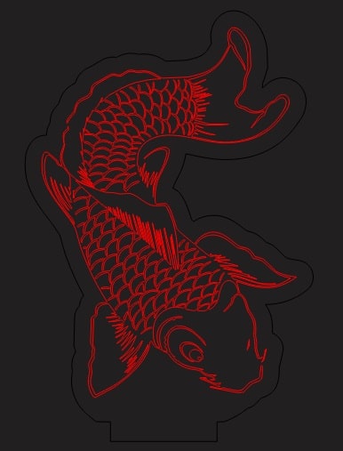 Cat Fish Illusion Night Light Lamp Free Vector Free Vectors