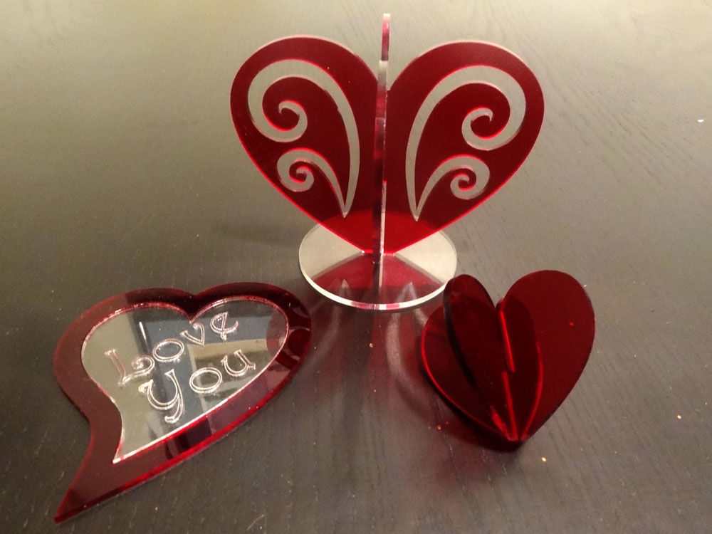 Acrylic Heart Love Decoration DXF File Free Vectors