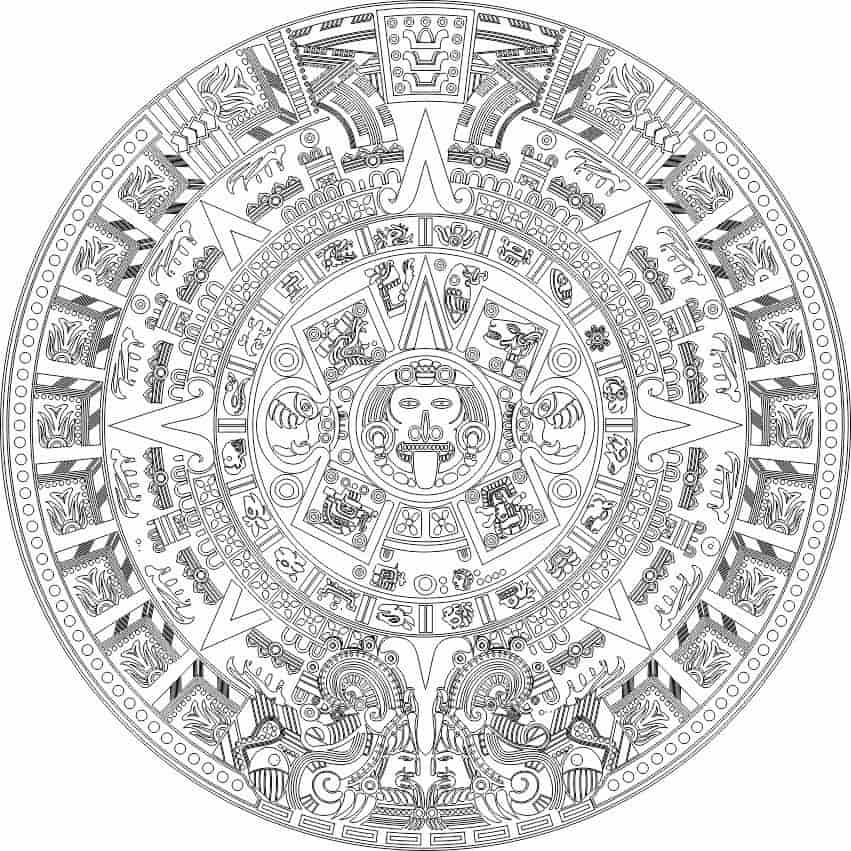 Aztec Decorated Calendar Free Vector Free Vectors
