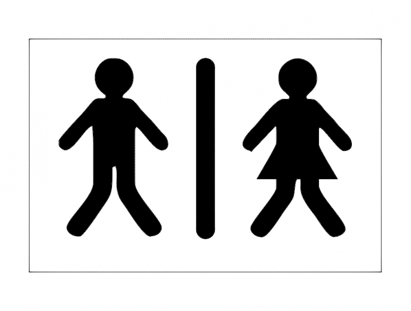 Bathroom Sign Free DXF File Free Vectors