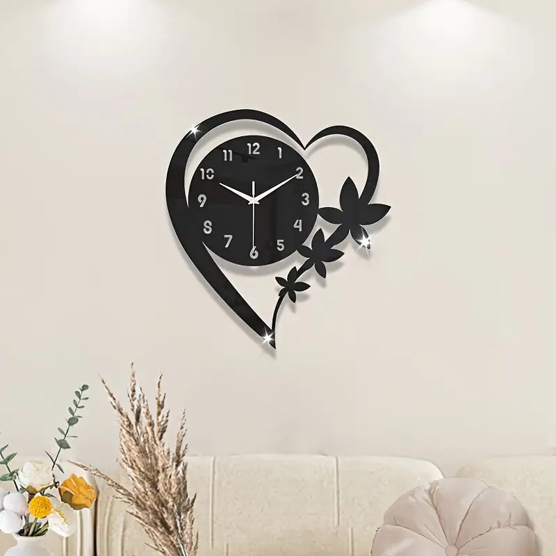 Laser Cut Acrylic Wall Clock Heart Shape Free Vector Free Vectors