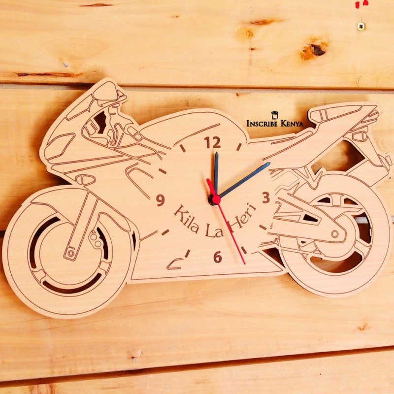 Laser Cut Motorbike Wall Clock Free Vector Free Vectors