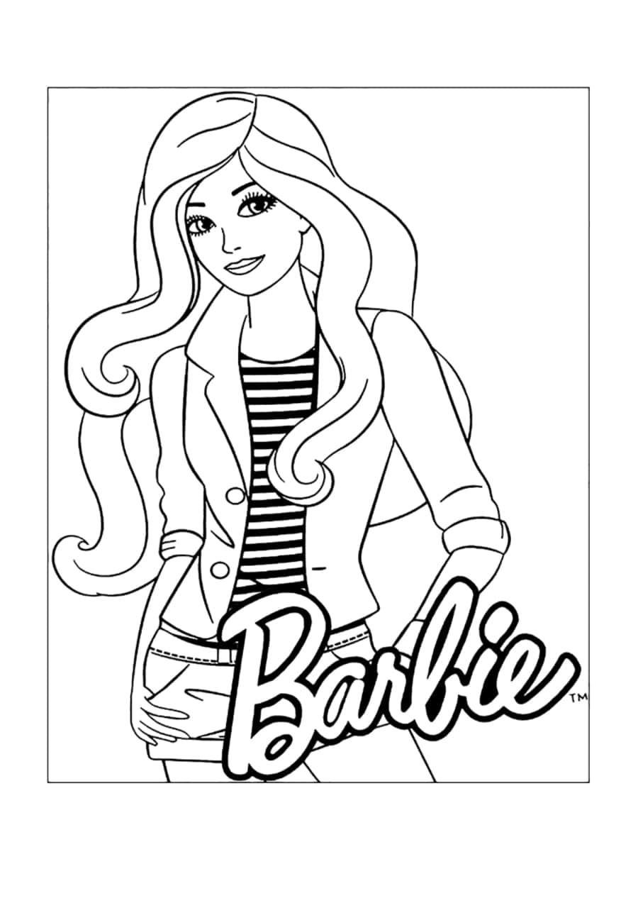 Barbie Doll In A Very Elegant Outfit Tracing Shape PDF Free Vectors