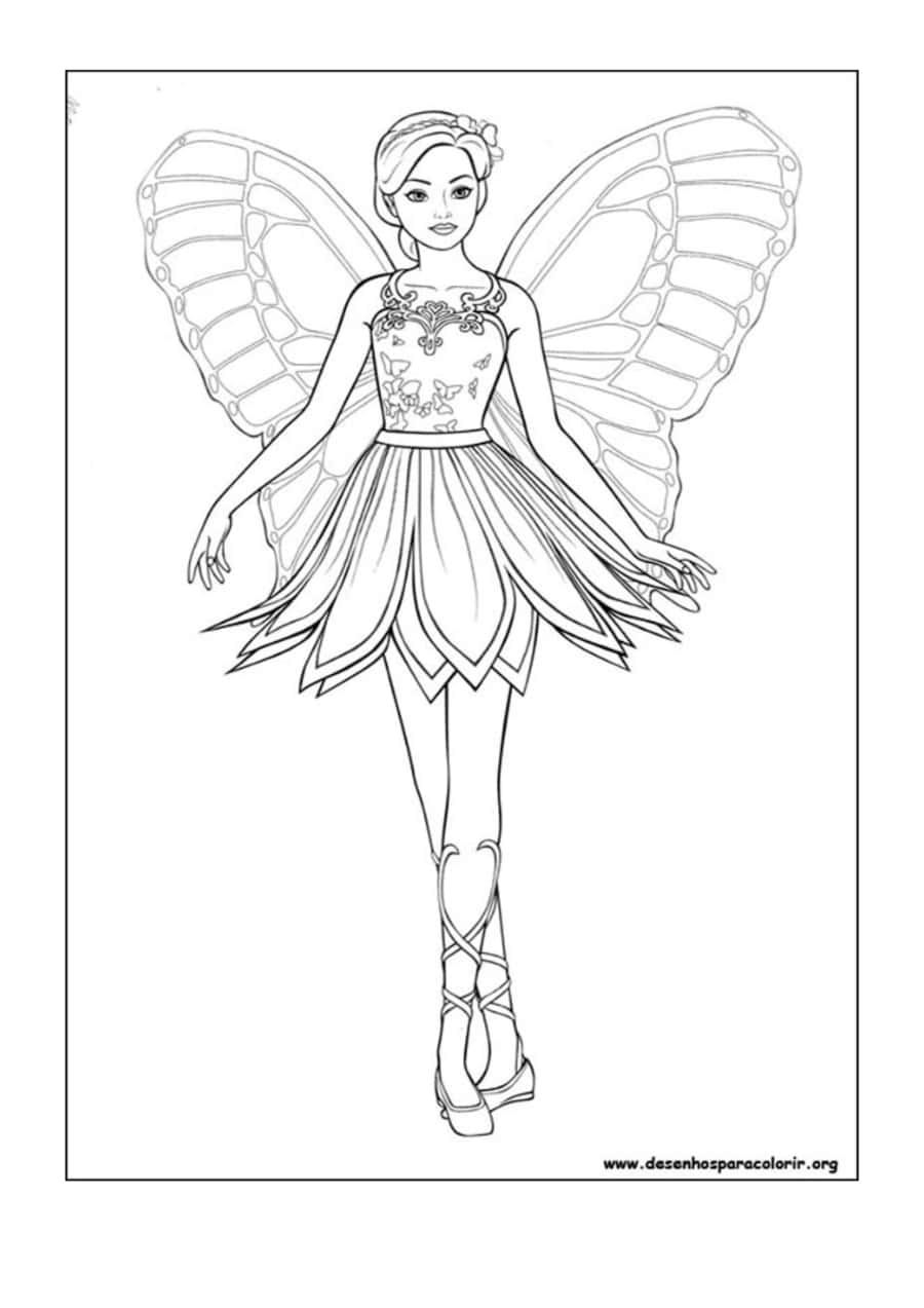 Barbie Doll Mariposa The Fairy Coloring PDF Free Vectors