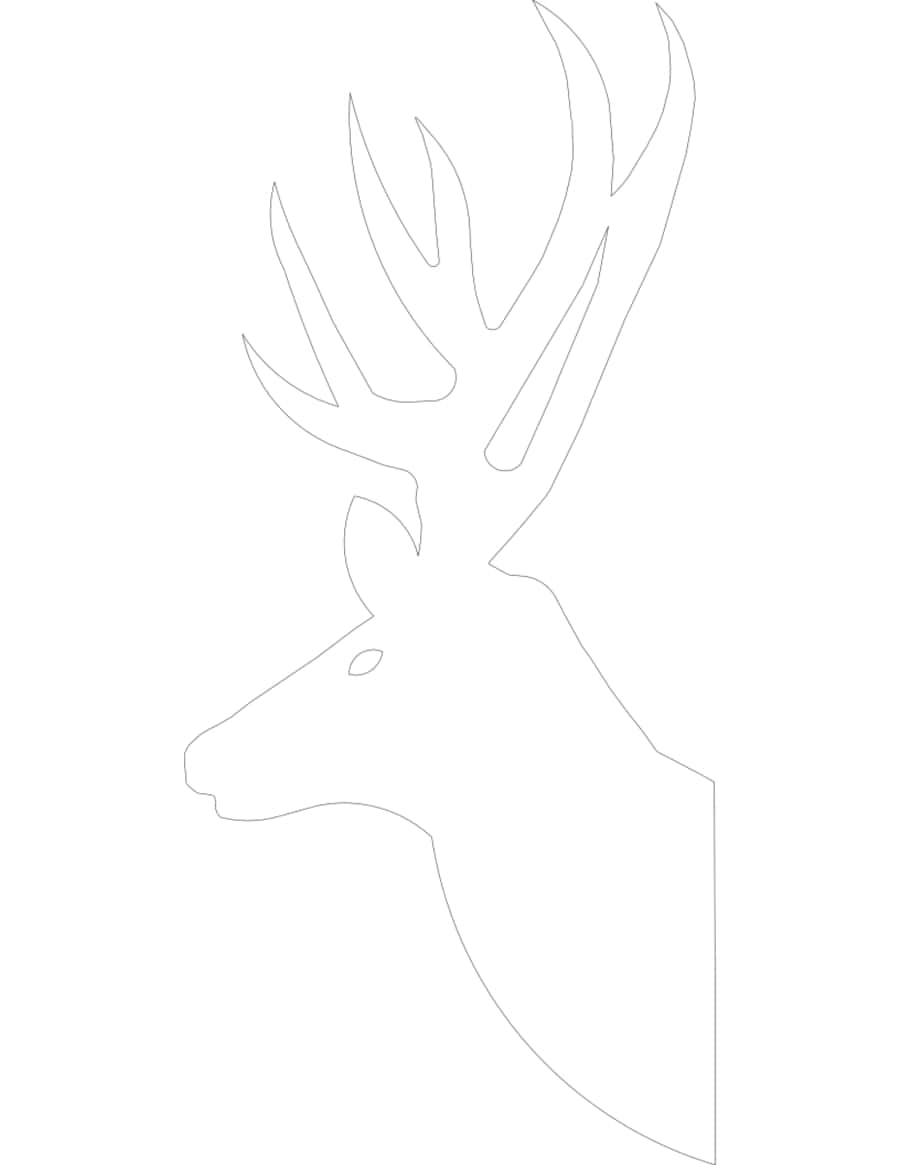 Deer Head Silhouette Tracing Worksheets PDF Free Vectors