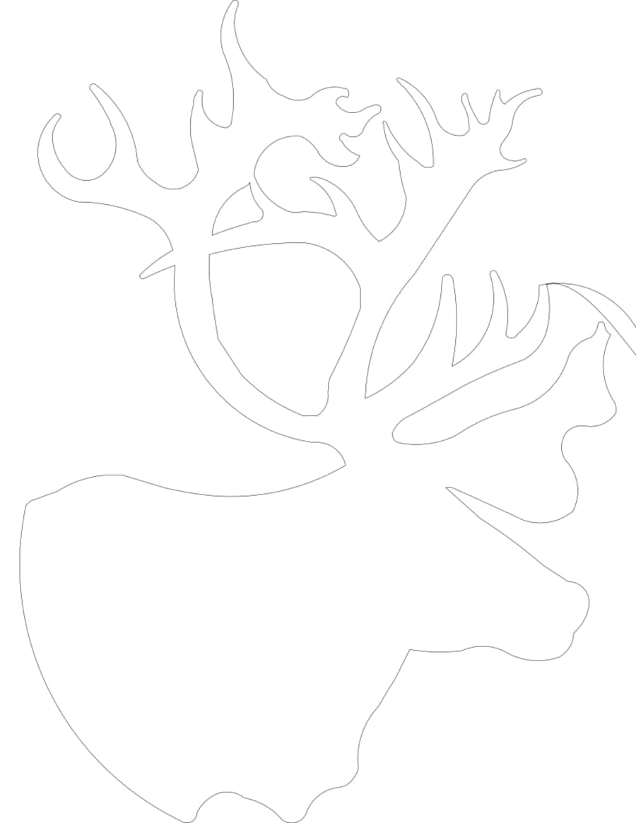 Deer Head Tracing PDF Free Vectors