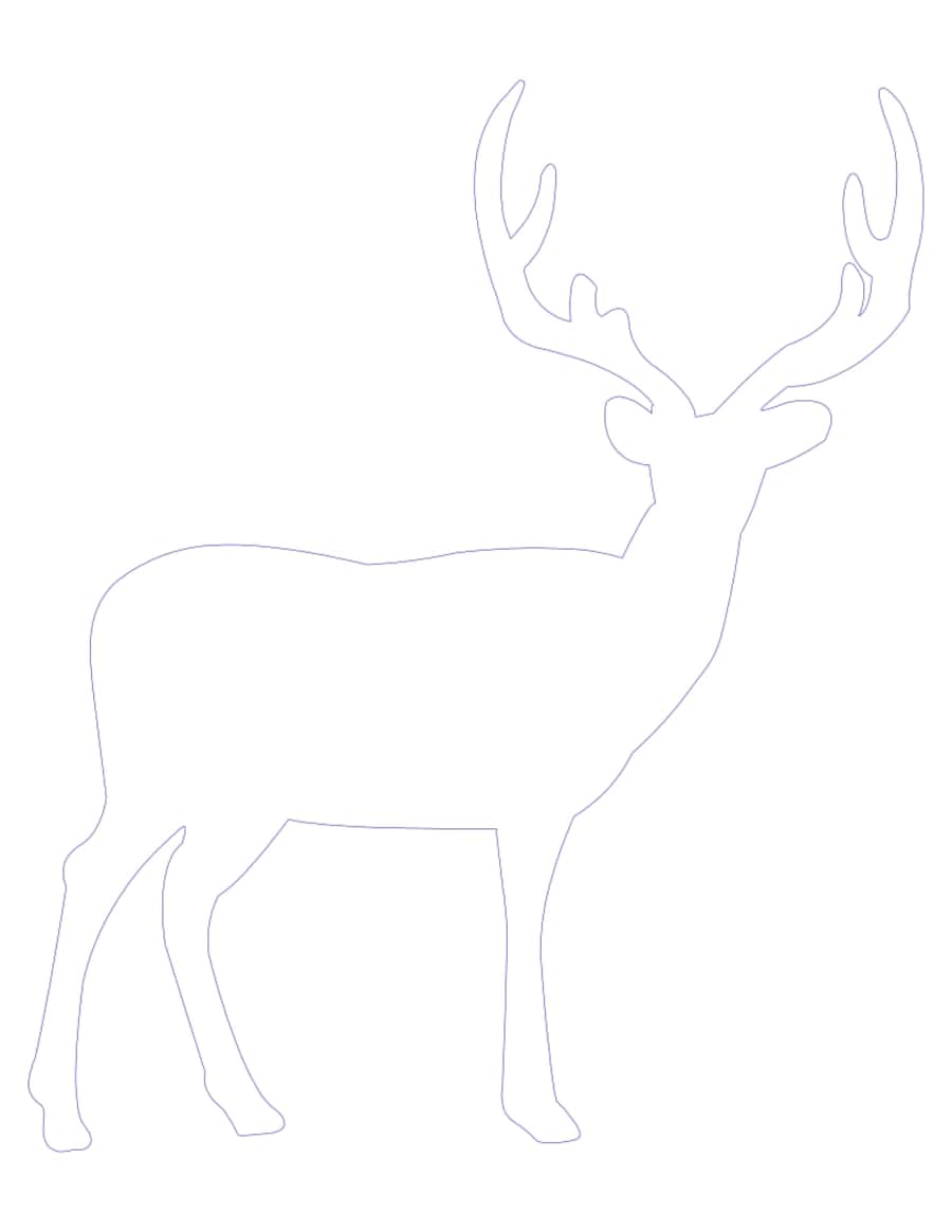 Deer Standing Kids Coloring PDF Free Vectors