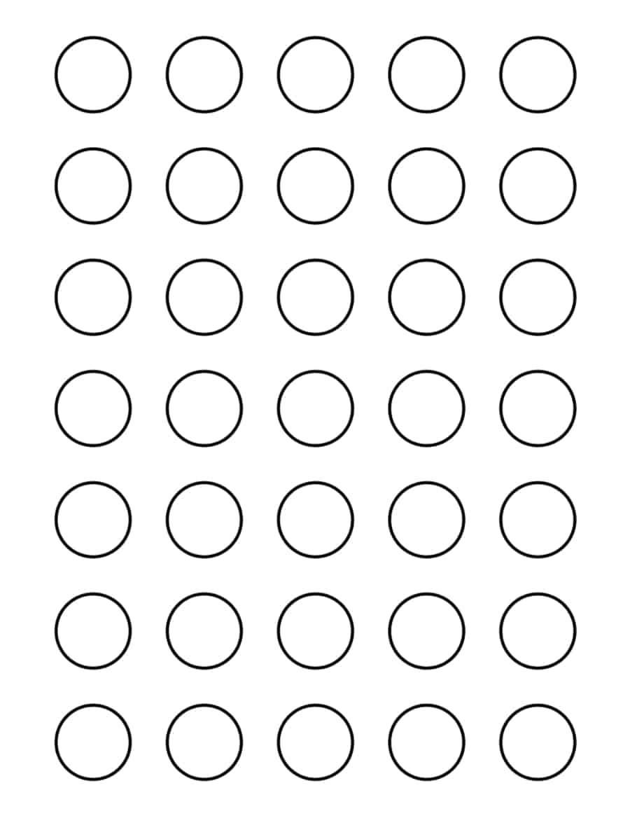 1 Inch Circle Tracing Worksheets PDF Free Vectors