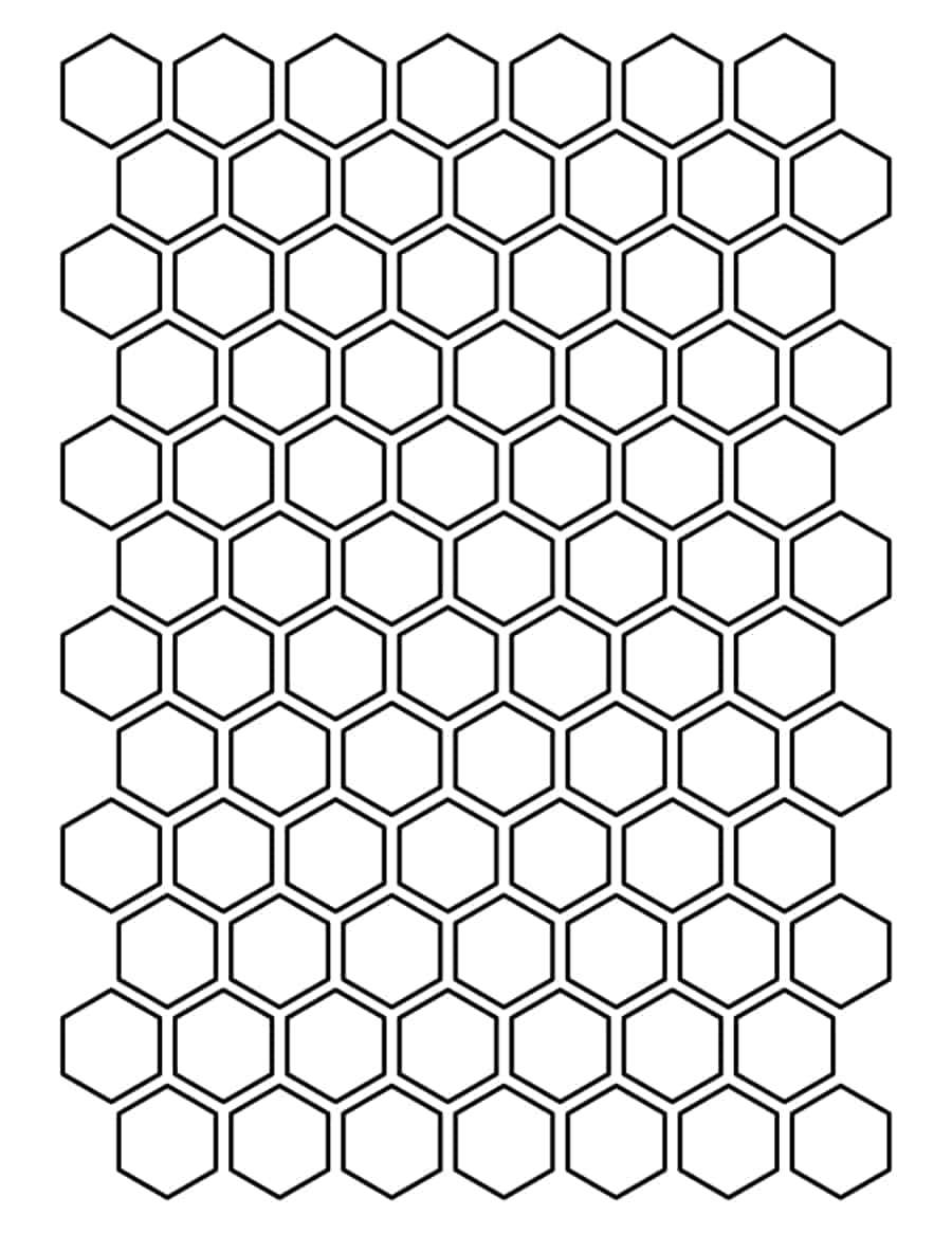 1 Inch Hexagon Tracing Shape PDF Free Vectors