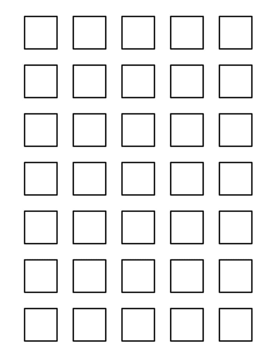 1 Inch Square Coloring Pages PDF Free Vectors