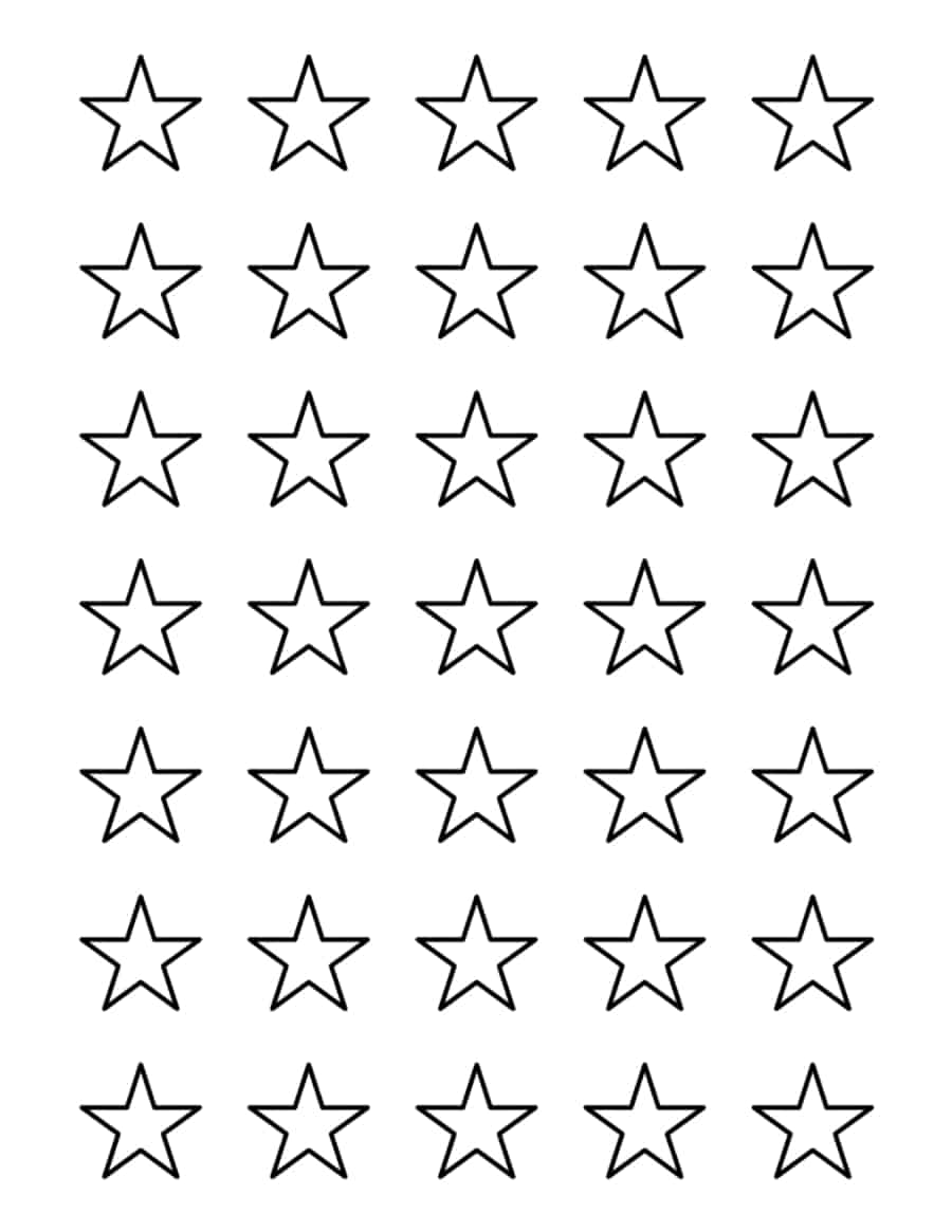 1 Inch Star Kids Coloring PDF Free Vectors