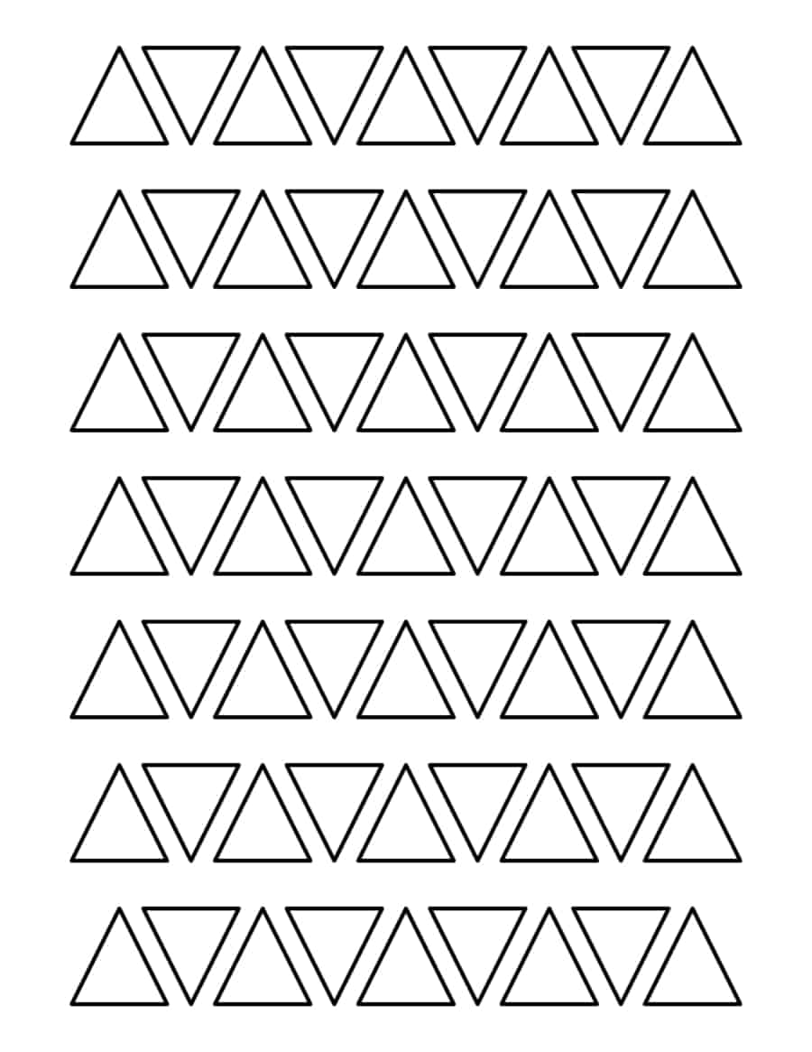 1 Inch Triangle Coloring PDF Free Vectors