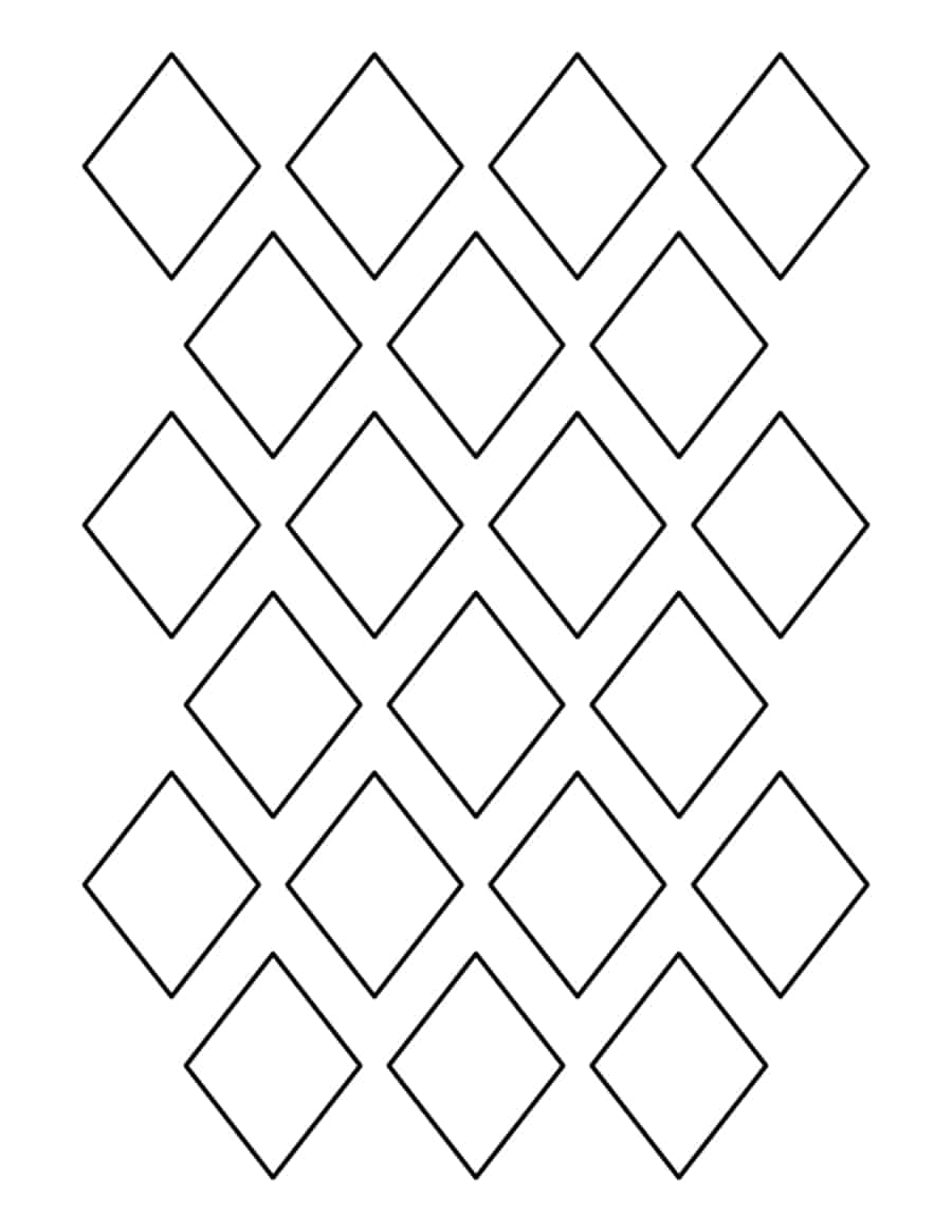2 Inch Diamond Coloring Pages PDF Free Vectors
