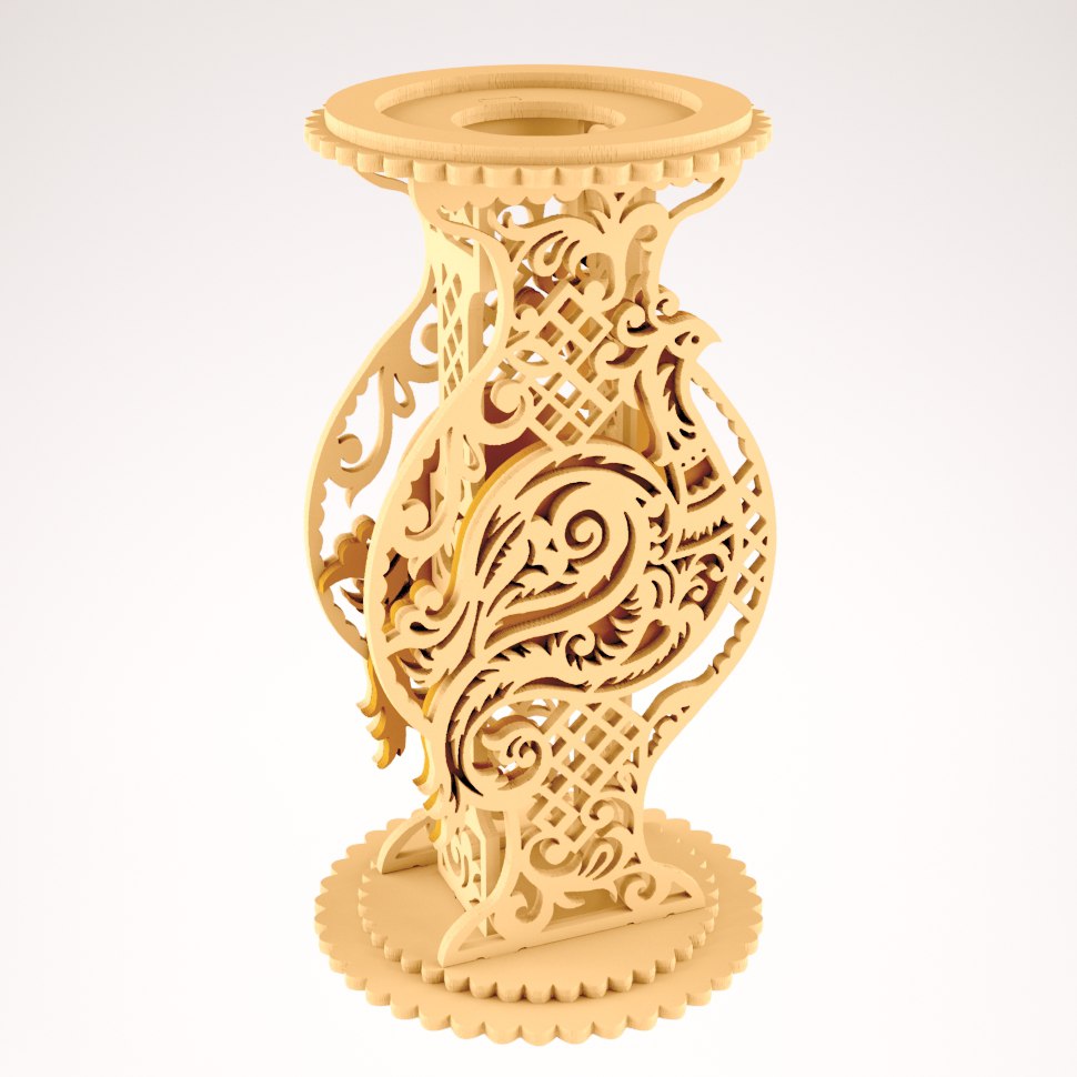 Wooden Vase 3D Decor Free DXF File Free Vectors