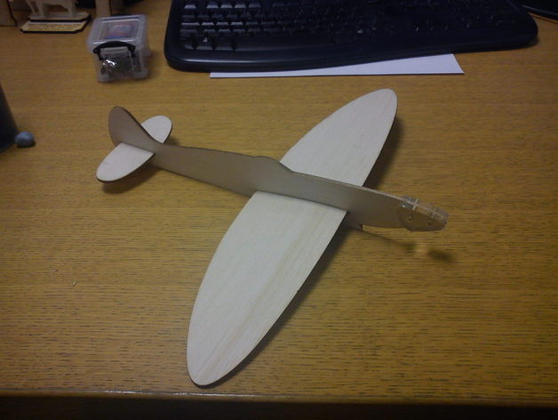 Balsa Spitfire Glider 6mm DXF File Free Vectors