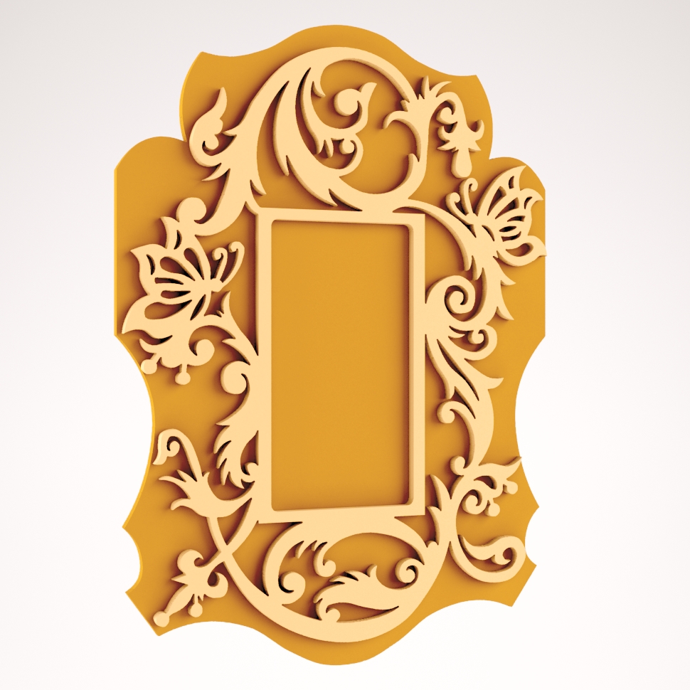 Scrolled Mirror Frame Cnc Router Free DXF File Free Vectors