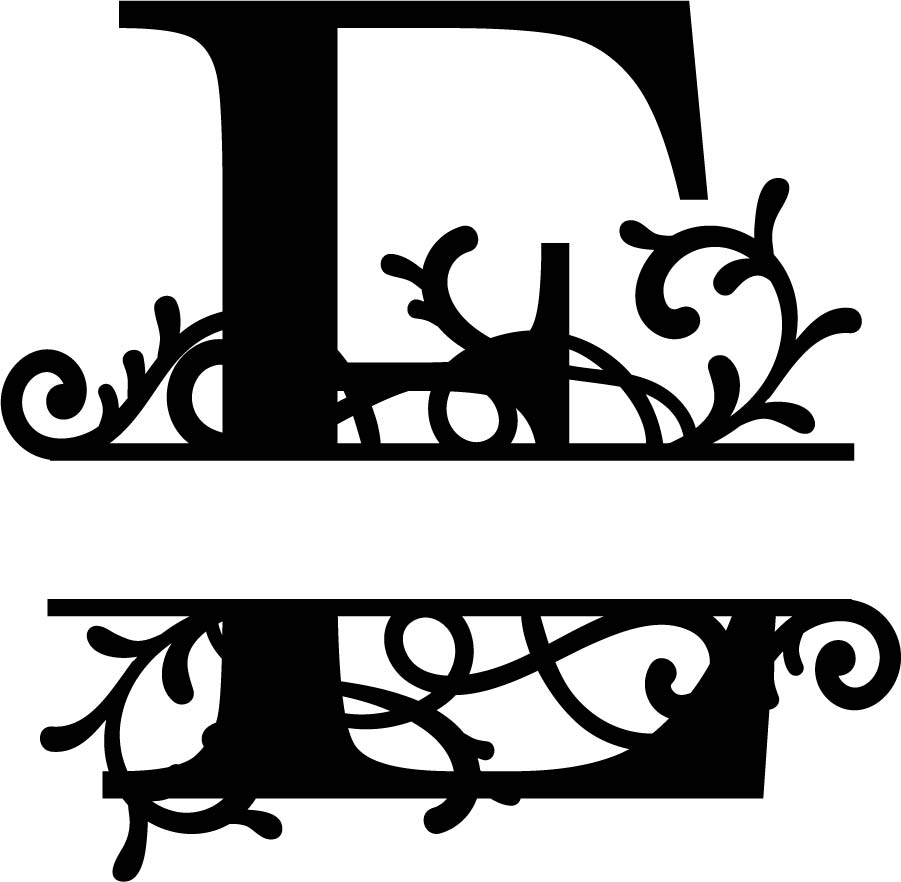 Split Monogram Letter E Free DXF File Free Vectors