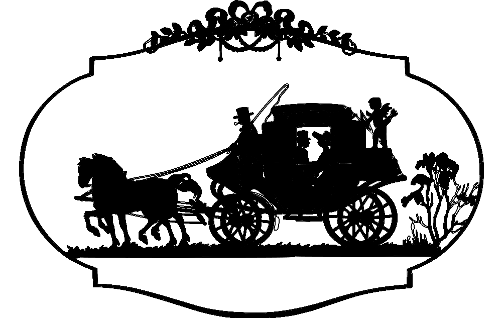 Horse Carriage DXF File Free Vectors