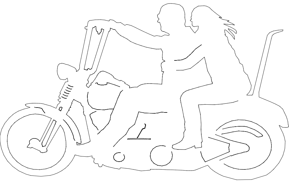 Two Up Motorcycle Riders Free DXF File Free Vectors