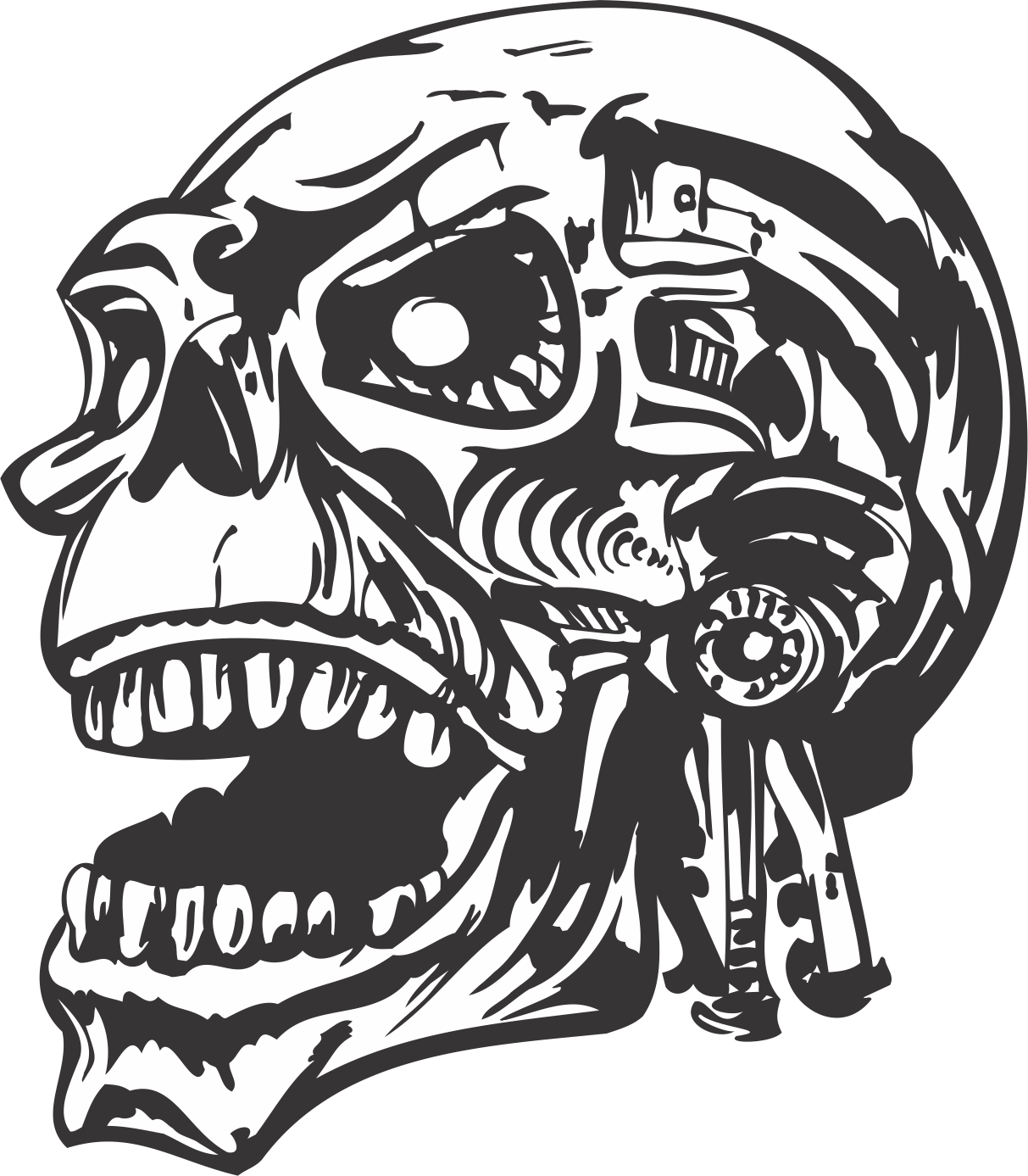 Skull Vector Head Free DXF File Free Vectors