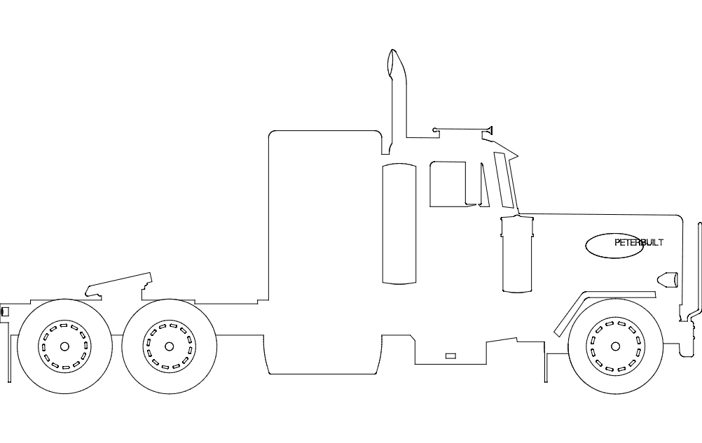 Silhouette Of Peterbilt Truck Free DXF File Free Vectors