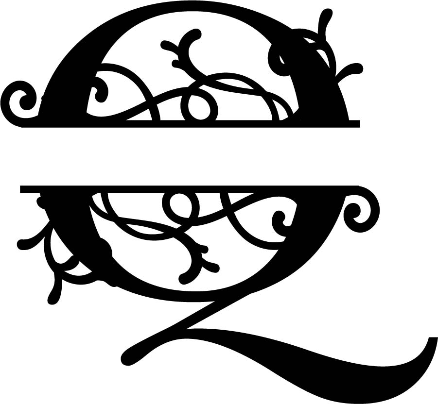 Split Monogram Letter Q Free DXF File Free Vectors