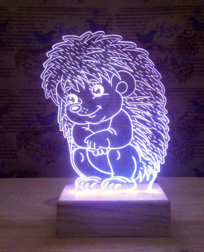 Sitting Hedgehog 3D Lamp Model Free DXF File Free Vectors