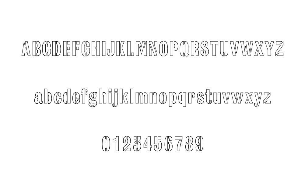 Army Stencil-Font Free DXF File Free Vectors