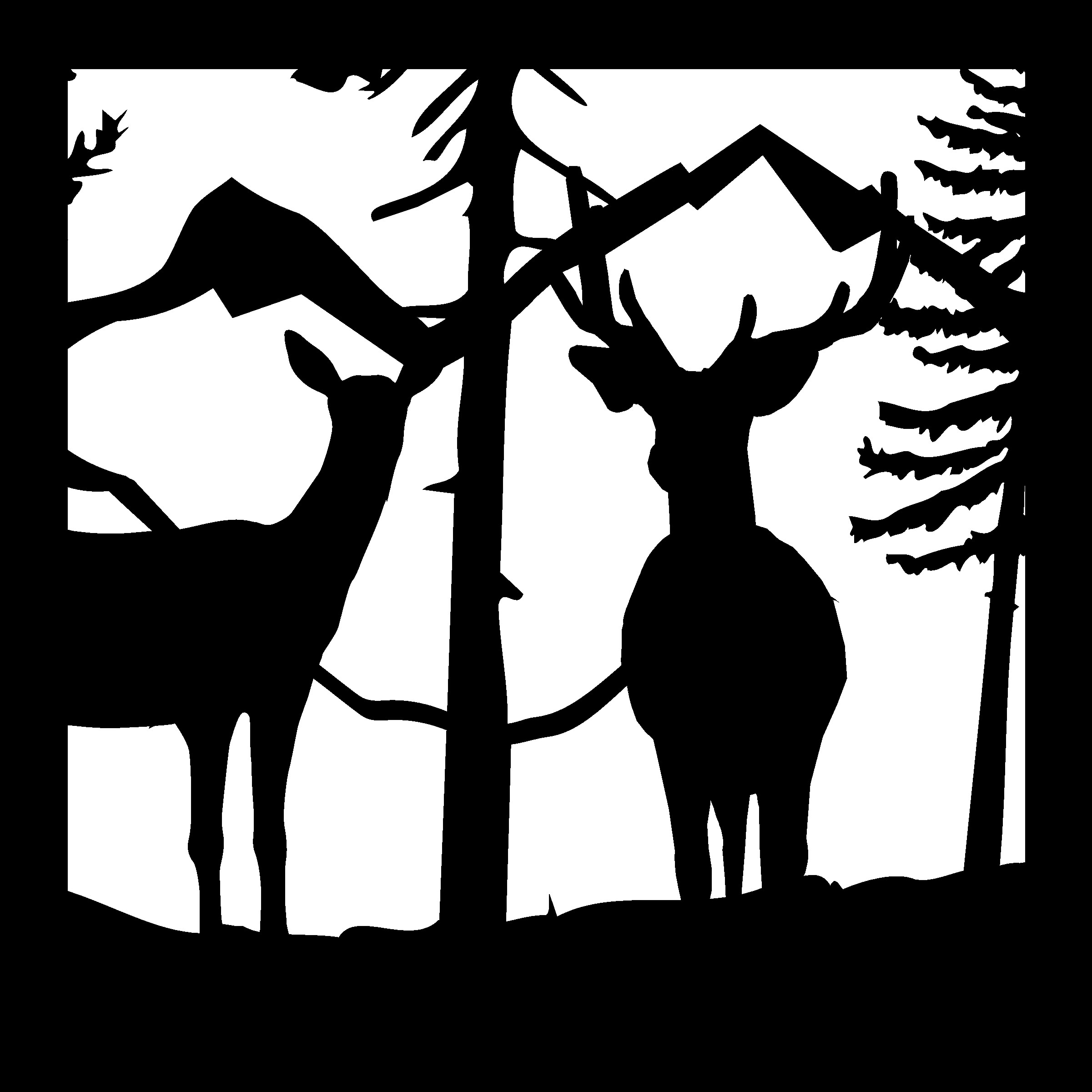 24 X 24 Buck Doe Mountains Ready Plasma Cut Free DXF File Free Vectors
