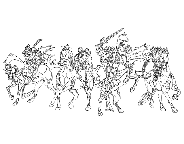 Four Horsemen DXF File Free Vectors