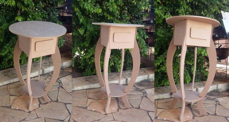 Round End Table Lamp Table With Drawer Free DXF File Free Vectors