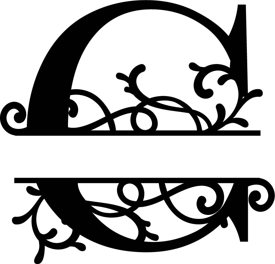 Split Monogram Letter C Free DXF File Free Vectors