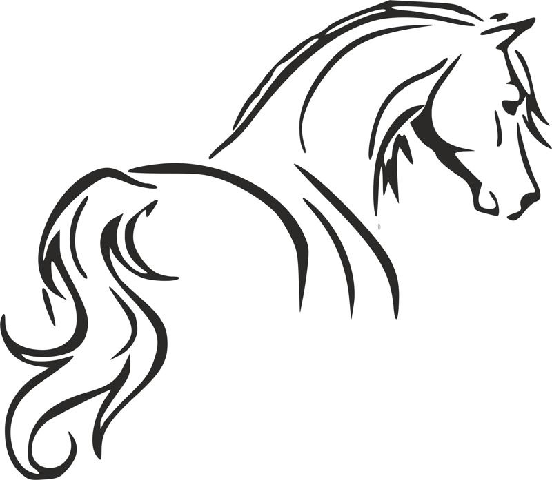 Tribal Tattoo Horse Outline Stencil DXF File Free Vectors