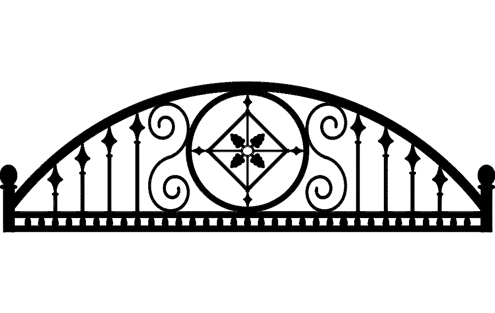 Ironwork Arch Semi Round Design Free DXF File Free Vectors