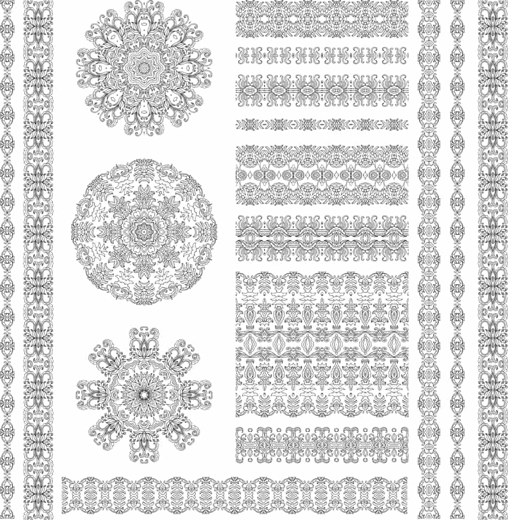 Ethnic Pattern Set Free Vector Free Vectors
